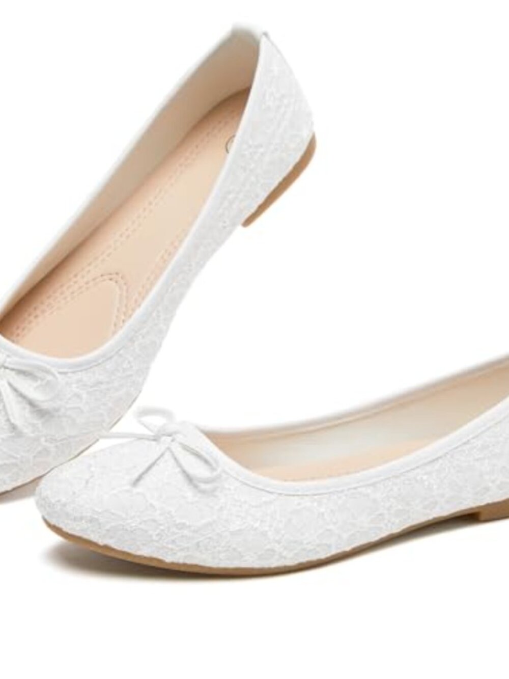 Women's Ballet Flats Pointed Toe Slip On Bow Shoes Foldable Dressy Casual Mesh